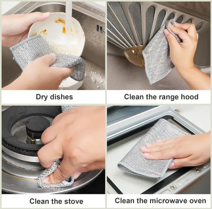 Dish Washer Cleaning Cloth Steel Mesh Wire